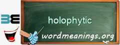 WordMeaning blackboard for holophytic